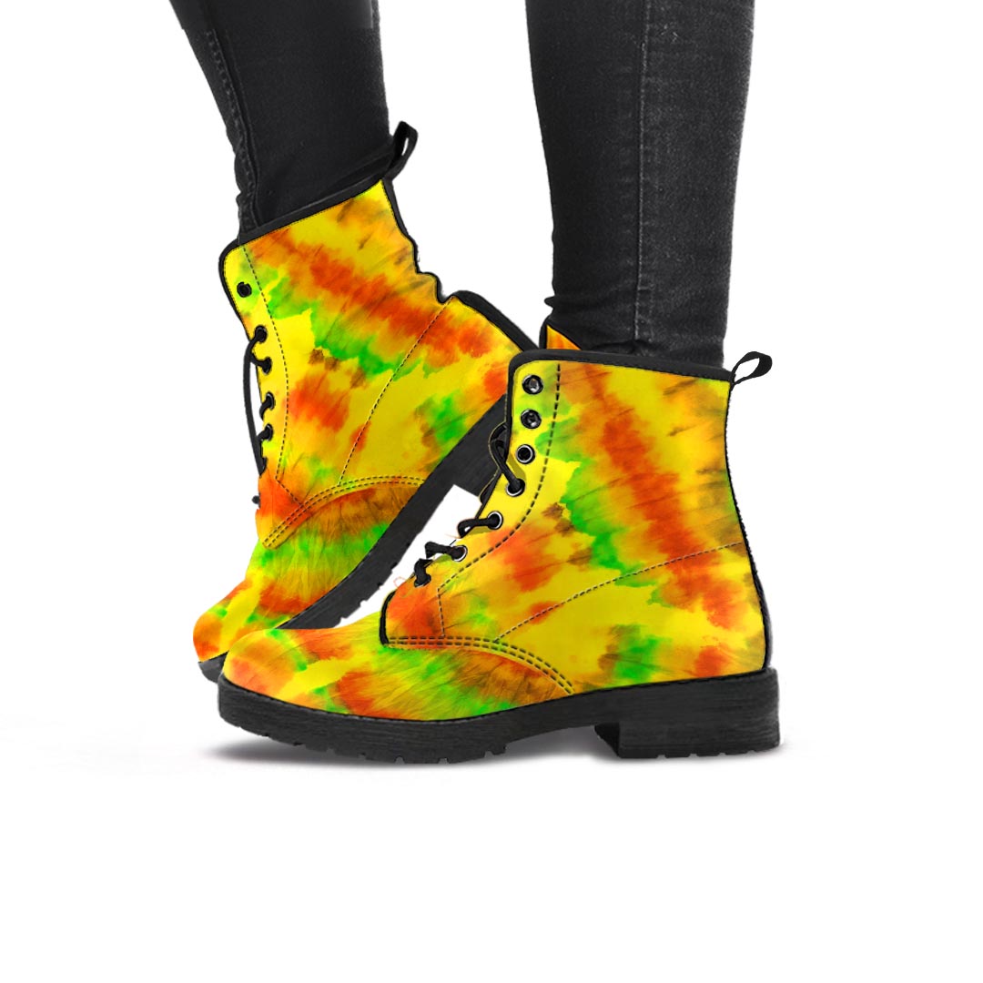 Yellow Tie Dye Women's Boots-grizzshop