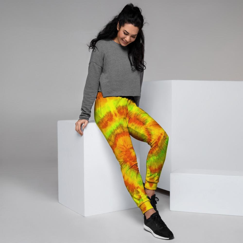 Yellow Tie Dye Women's Joggers-grizzshop