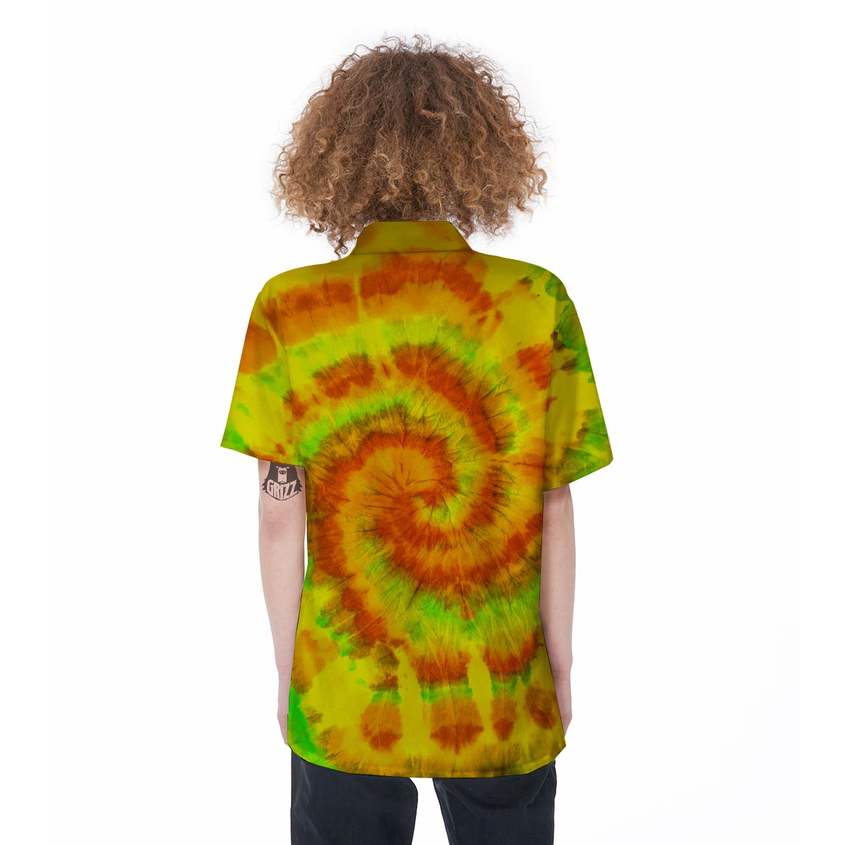 Yellow Tie Dye Women's Short Sleeve Shirts-grizzshop