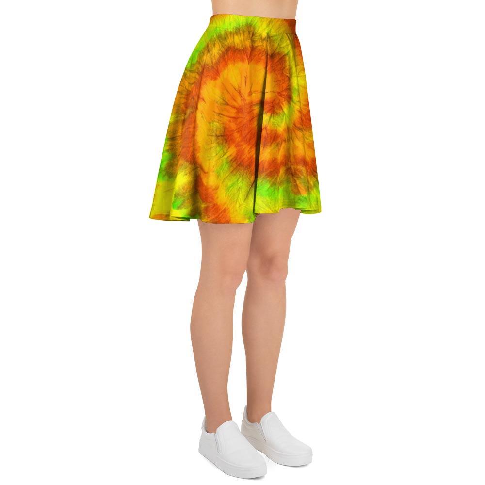 Yellow Tie Dye Women's Skirt-grizzshop
