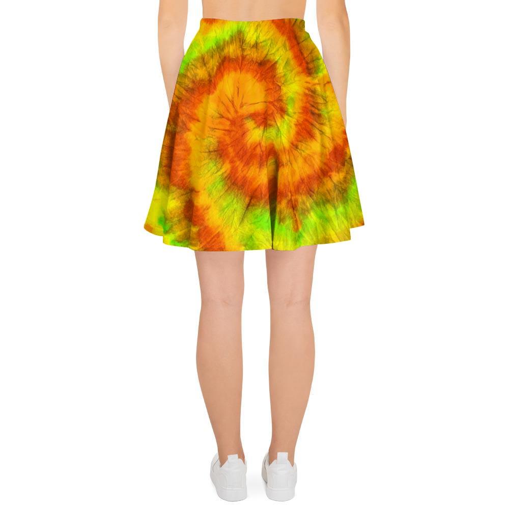 Yellow Tie Dye Women's Skirt-grizzshop