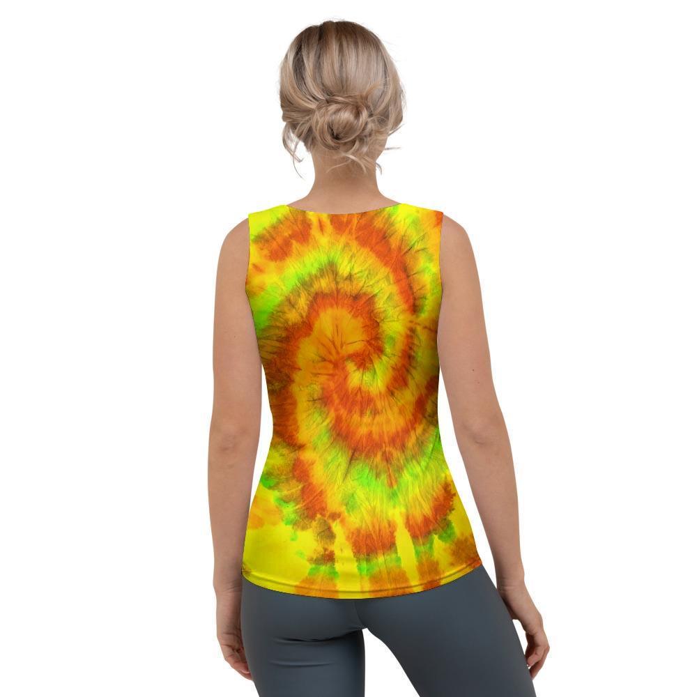 Yellow Tie Dye Women's Tank Top-grizzshop
