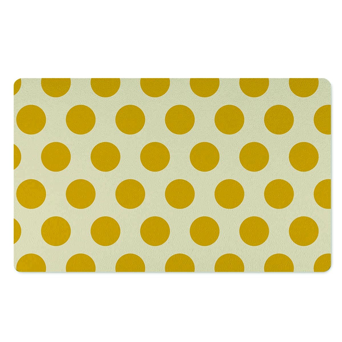 Yellow White Polka Dot Door Mat-grizzshop