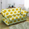 Yellow White Polka Dot Loveseat Cover-grizzshop