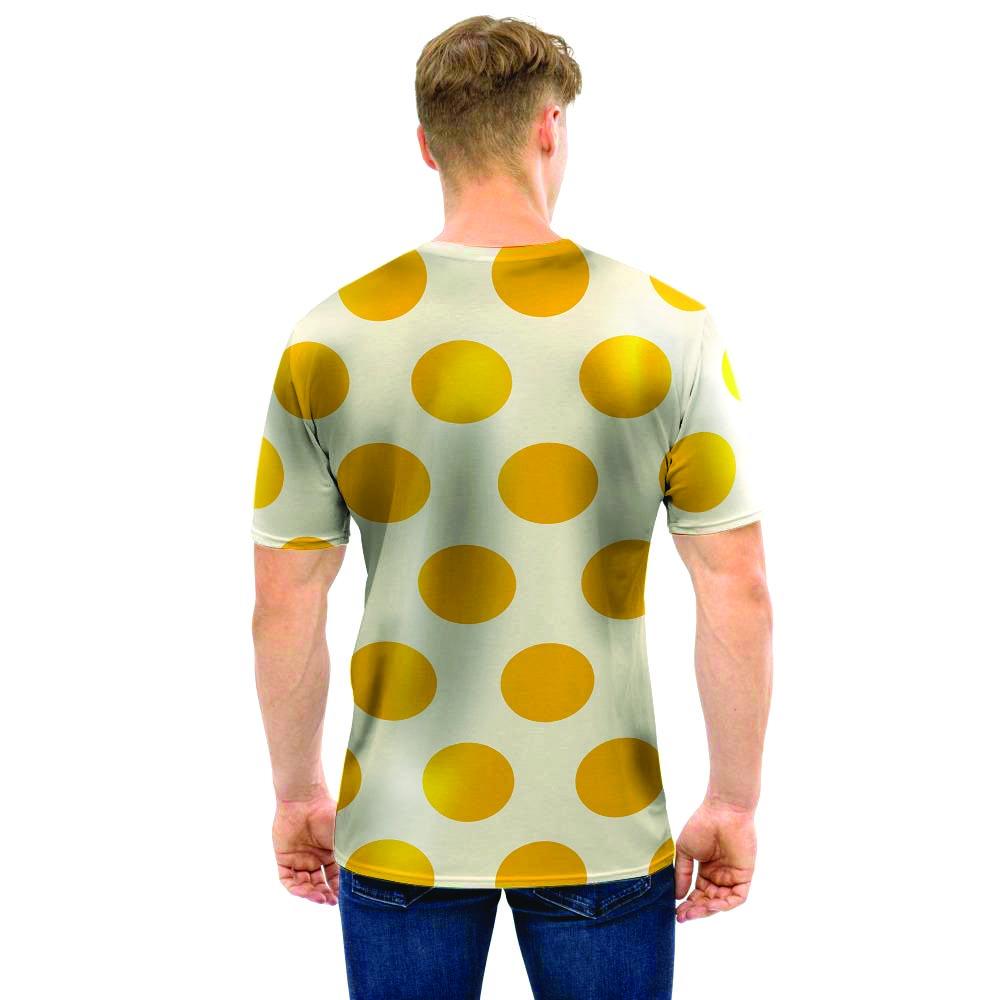 Yellow White Polka Dot Men T Shirt-grizzshop