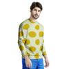 Yellow White Polka Dot Men's Sweatshirt-grizzshop