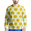 Yellow White Polka Dot Men's Sweatshirt-grizzshop
