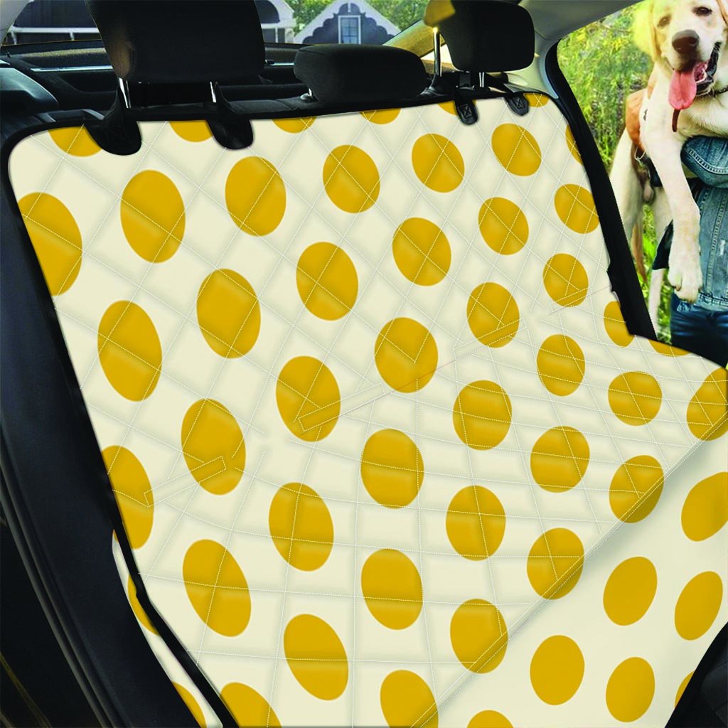 Yellow White Polka Dot Pet Car Seat Cover-grizzshop