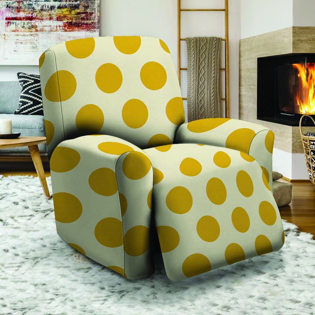 Yellow White Polka Dot Recliner Cover-grizzshop