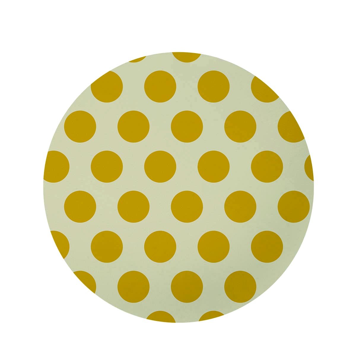 Yellow White Polka Dot Round Rug-grizzshop