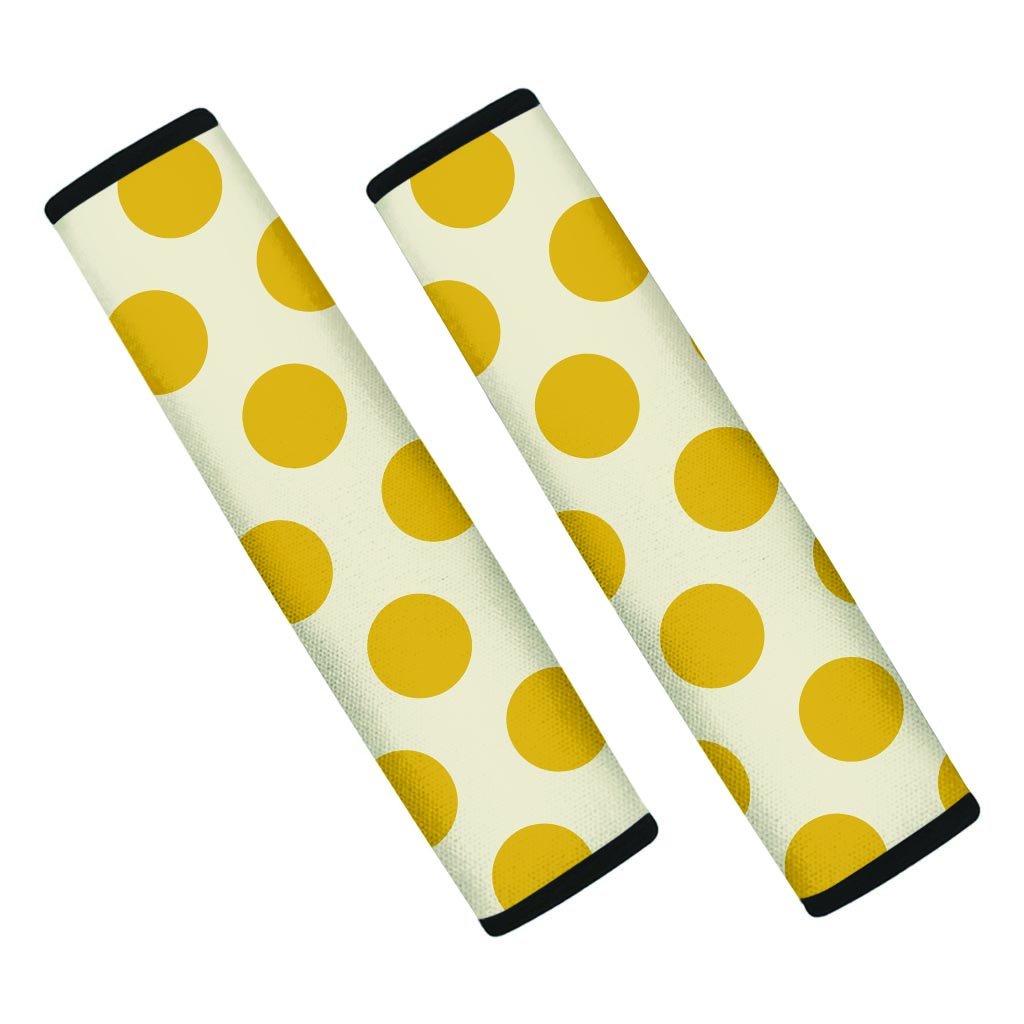 Yellow White Polka Dot Seat Belt Cover-grizzshop
