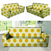 Yellow White Polka Dot Sofa Cover-grizzshop