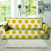 Yellow White Polka Dot Sofa Cover-grizzshop