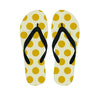 Yellow White Polka Dot Women's Flip Flops-grizzshop