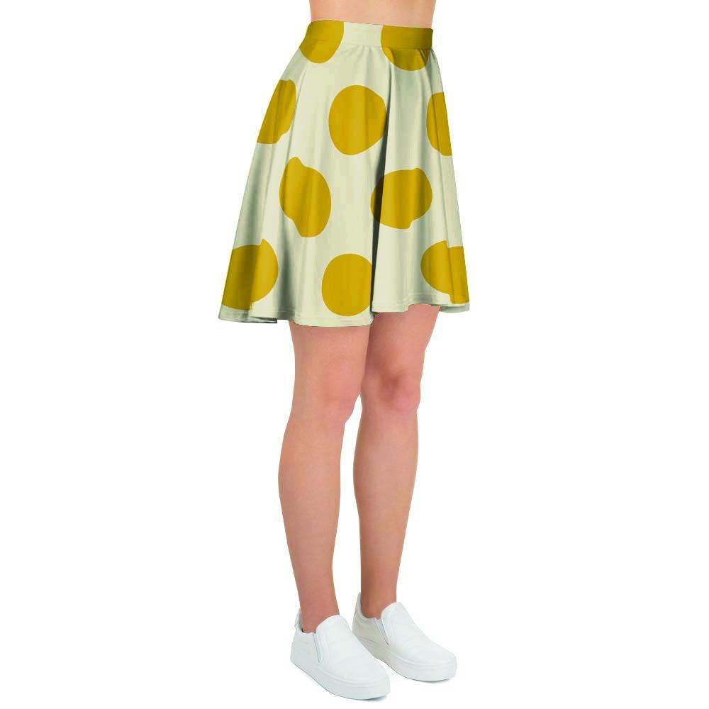 Yellow White Polka Dot Women's Skirt-grizzshop