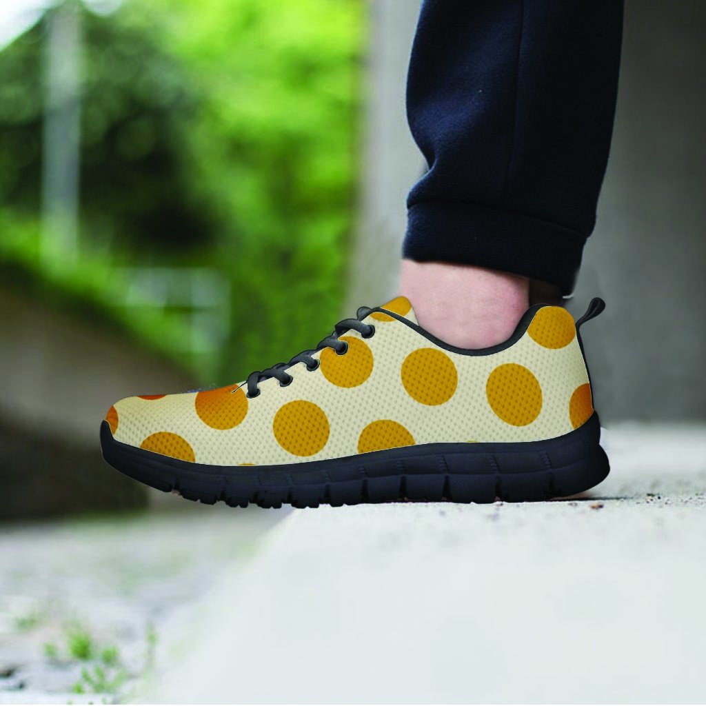 Yellow White Polka Dot Women's Sneakers-grizzshop