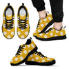 Yellow White Polka dot Pattern Print Black Sneaker Shoes For Men Women-grizzshop