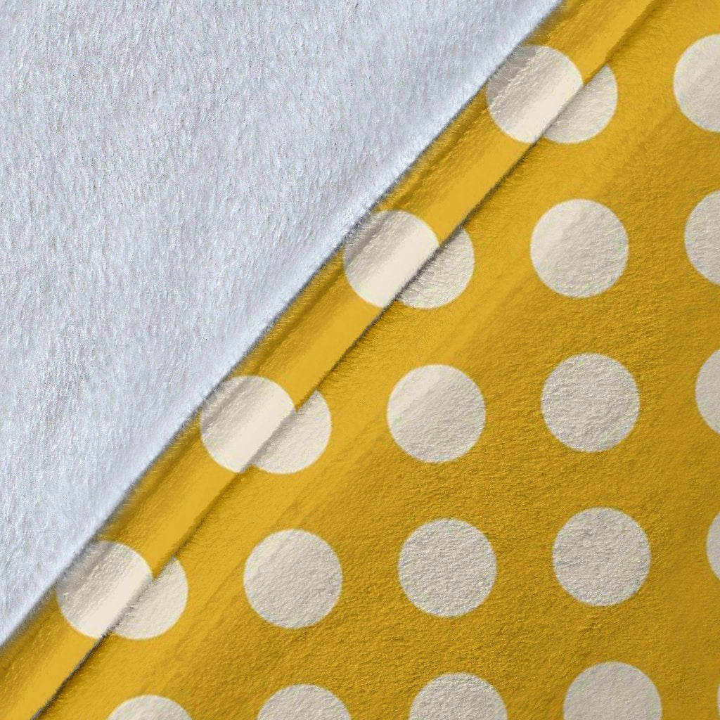 Yellow White Polka dot Pattern Print Blanket-grizzshop