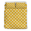Yellow White Polka dot Pattern Print Duvet Cover Bedding Set-grizzshop