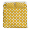 Yellow White Polka dot Pattern Print Duvet Cover Bedding Set-grizzshop