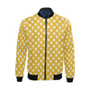 Yellow White Polka dot Pattern Print Men's Bomber Jacket-grizzshop