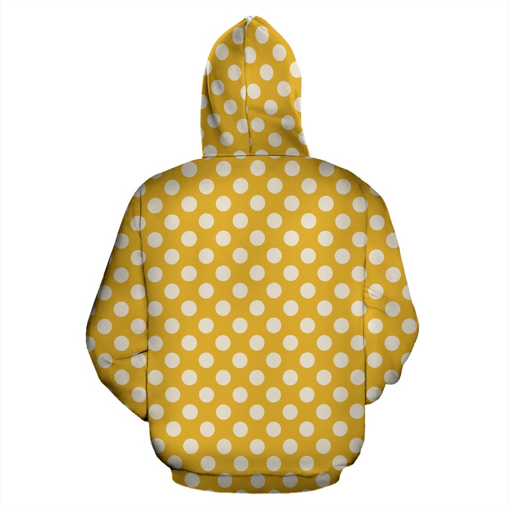 Yellow White Polka dot Pattern Print Women Men Pullover Hoodie-grizzshop