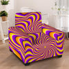 Yellow and purple spin illusion. Armchair Cover-grizzshop