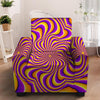 Yellow and purple spin illusion. Armchair Cover-grizzshop