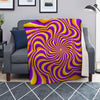 Yellow and purple spin illusion. Blanket-grizzshop