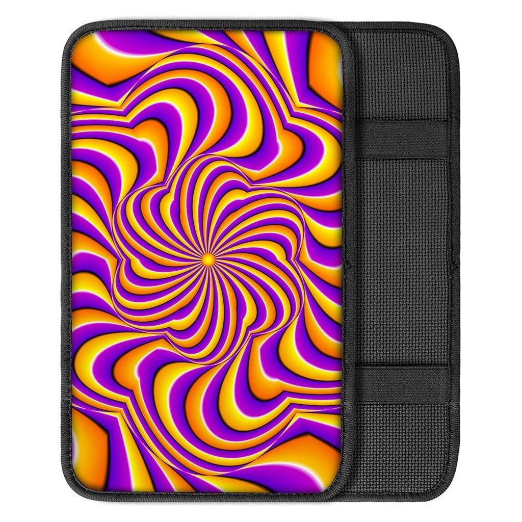 Yellow and purple spin illusion. Car Console Cover-grizzshop