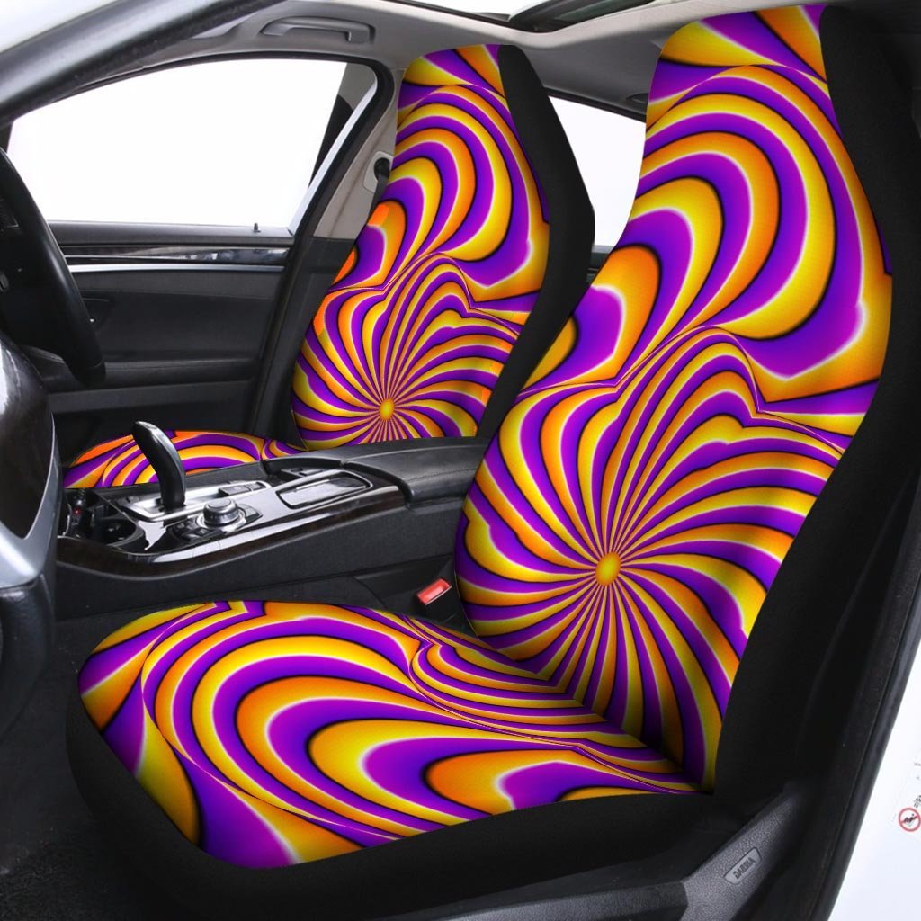 Yellow and purple spin illusion. Car Seat Covers-grizzshop