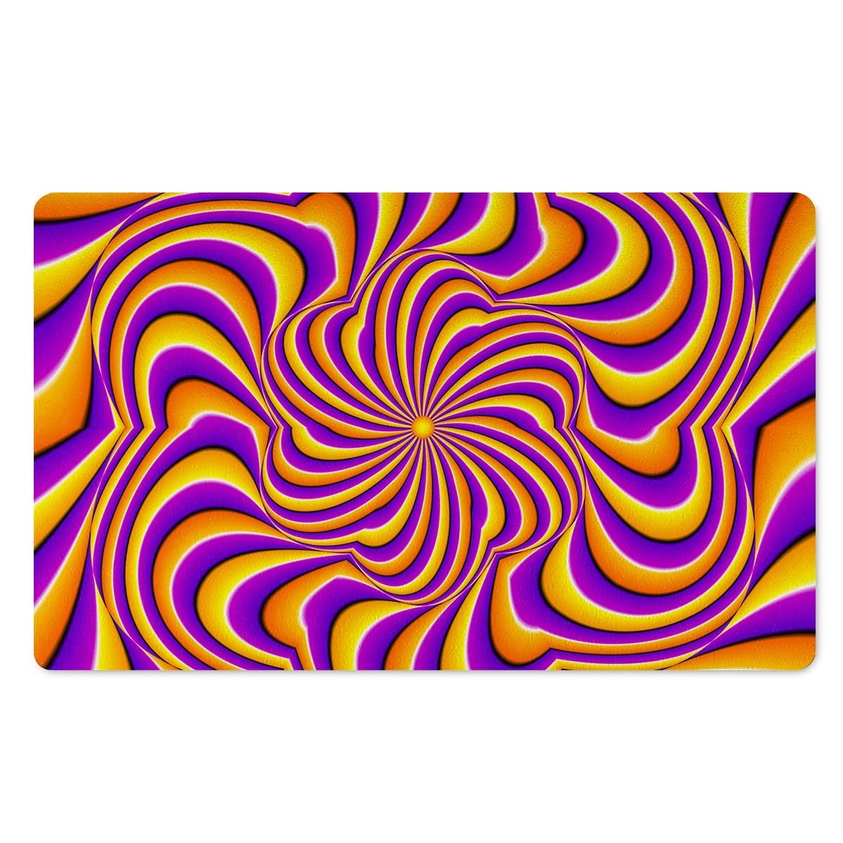 Yellow and purple spin illusion. Door Mat-grizzshop