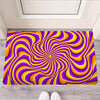 Yellow and purple spin illusion. Door Mat-grizzshop