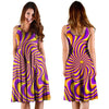 Yellow and purple spin illusion. Dress-grizzshop