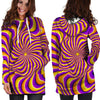 Yellow and purple spin illusion. Hoodie Dress-grizzshop