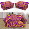 Yellow and purple spin illusion. Loveseat Cover-grizzshop