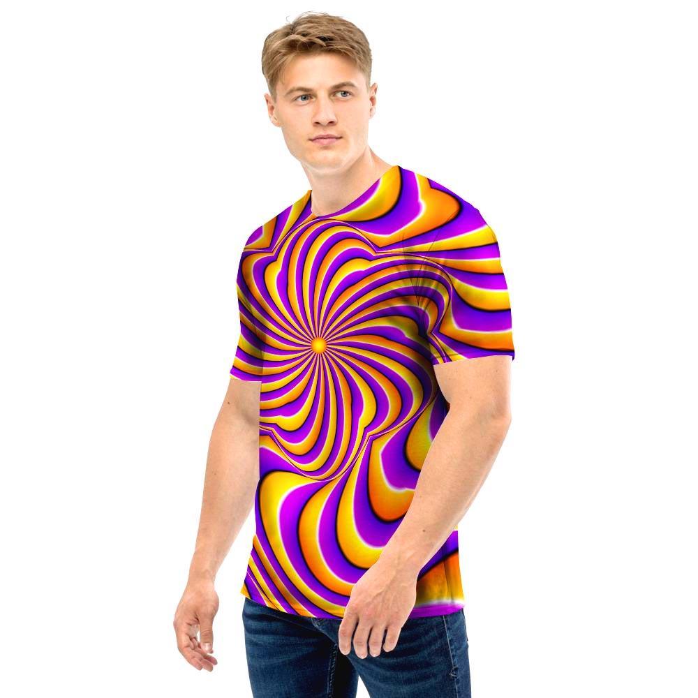 Yellow and purple spin illusion. Men T Shirt-grizzshop