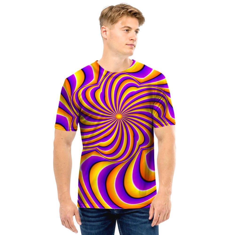 Yellow and purple spin illusion. Men T Shirt-grizzshop