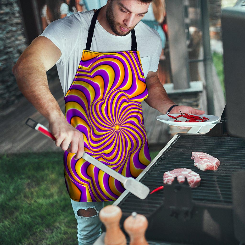 Yellow and purple spin illusion. Men's Apron-grizzshop