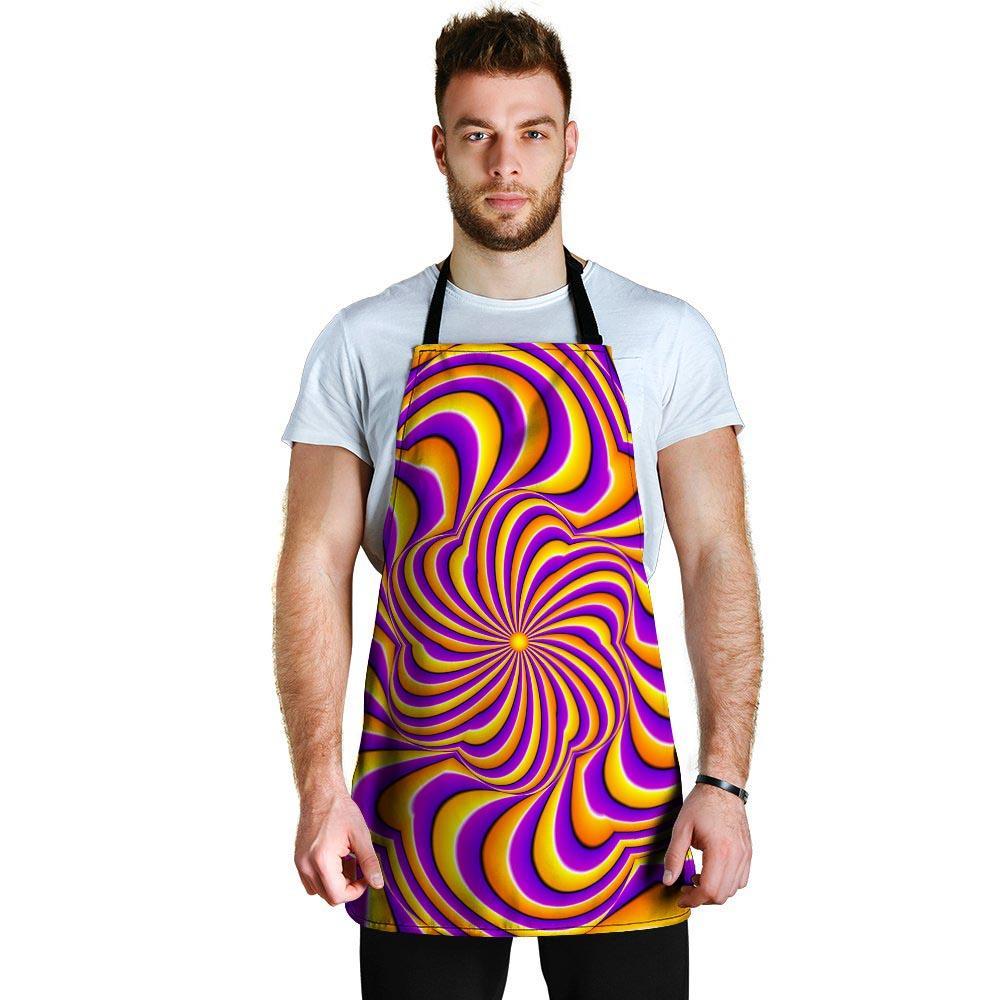 Yellow and purple spin illusion. Men's Apron-grizzshop