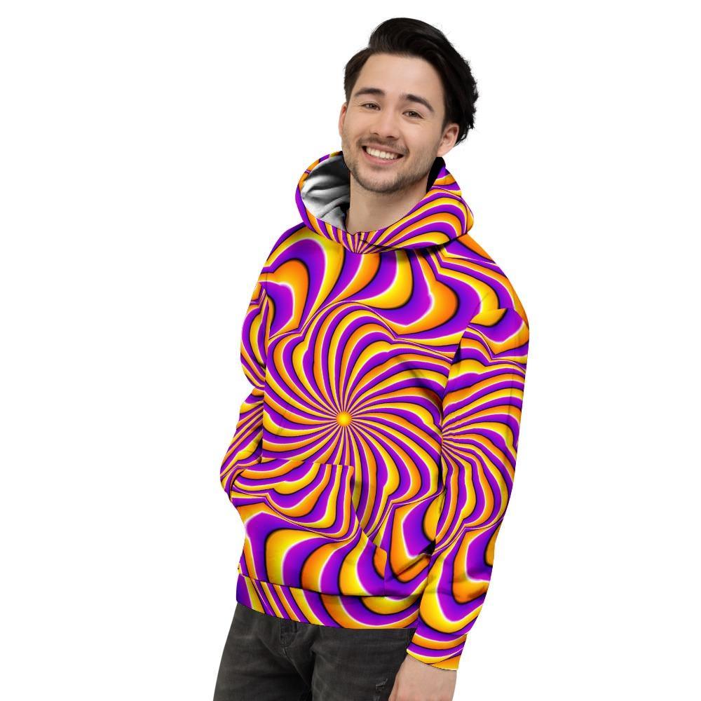 Yellow and purple spin illusion. Men's Hoodie-grizzshop