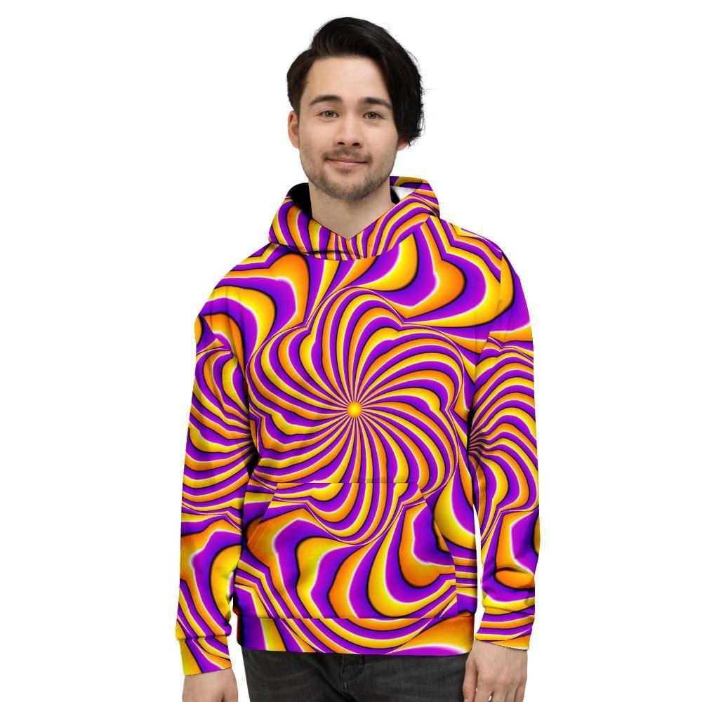 Yellow and purple spin illusion. Men's Hoodie-grizzshop