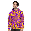 Yellow and purple spin illusion. Men's Hoodie-grizzshop