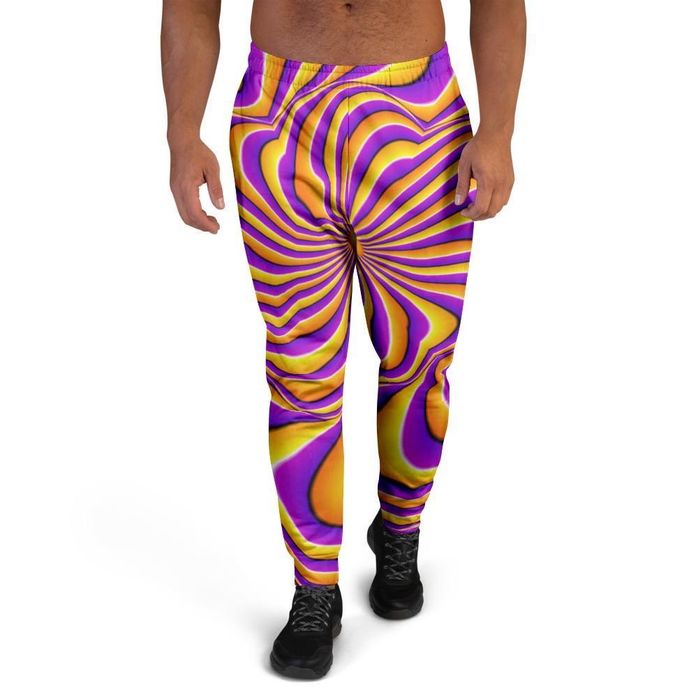 Yellow and purple spin illusion. Men's Joggers-grizzshop