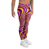 Yellow and purple spin illusion. Men's Leggings-grizzshop