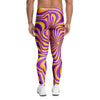 Yellow and purple spin illusion. Men's Leggings-grizzshop