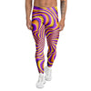 Yellow and purple spin illusion. Men's Leggings-grizzshop