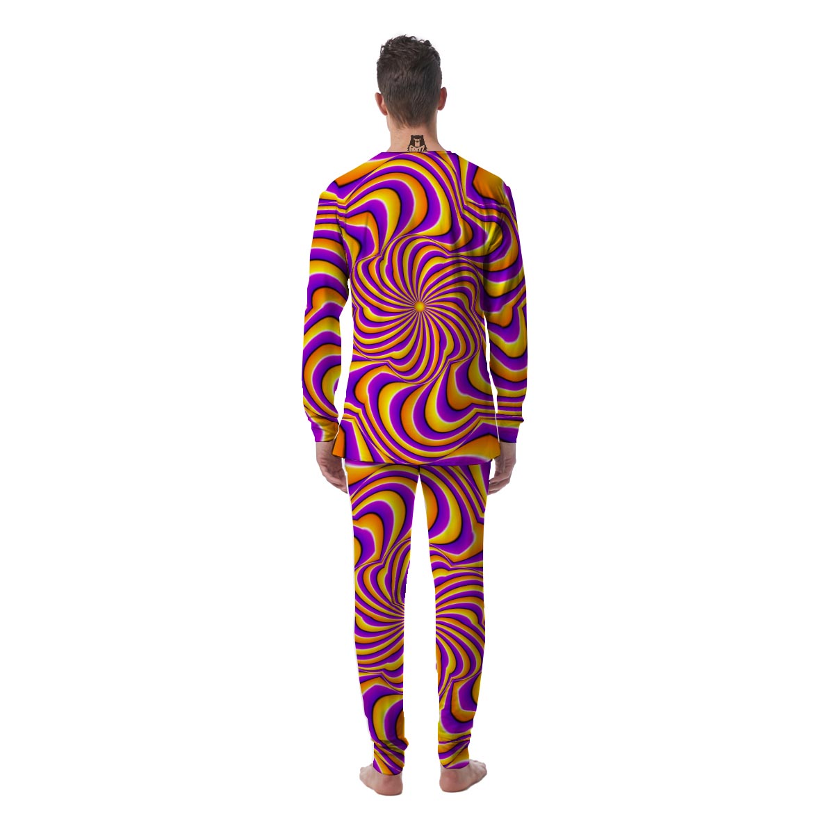 Yellow and purple spin illusion. Men's Pajamas-grizzshop