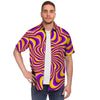 Yellow and purple spin illusion. Men's Short Sleeve Shirt-grizzshop