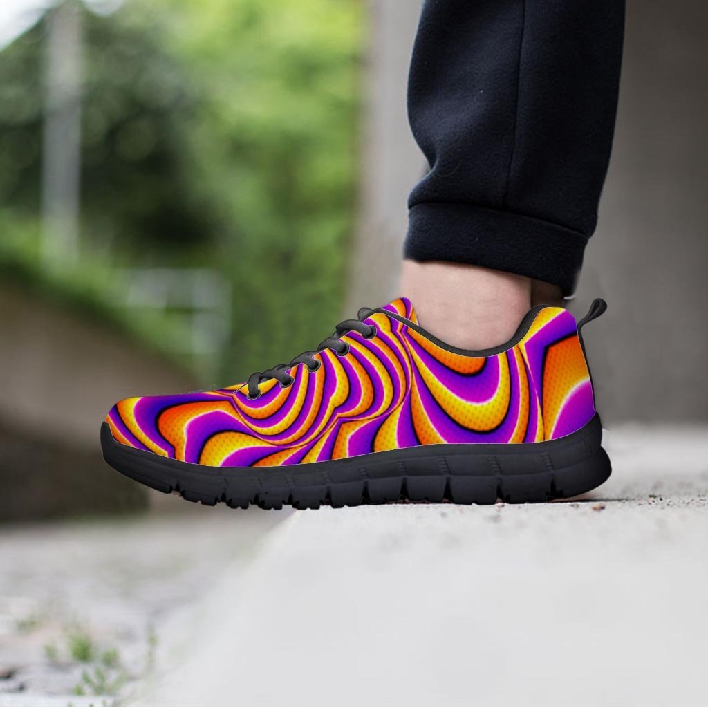 Yellow and purple spin illusion. Men's Sneakers-grizzshop